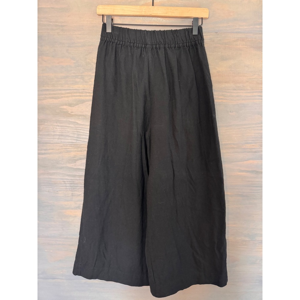LAUDE the Label Everyday Crop Pant Black Cotton Wide Leg Small - Picture 4 of 5